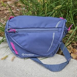 Outdoor Products Blue and Pink Fanny Pack/Crossbody Bag with Adjustable Strap